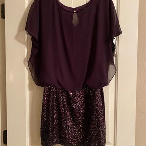 Chiffon and sequin mini dress